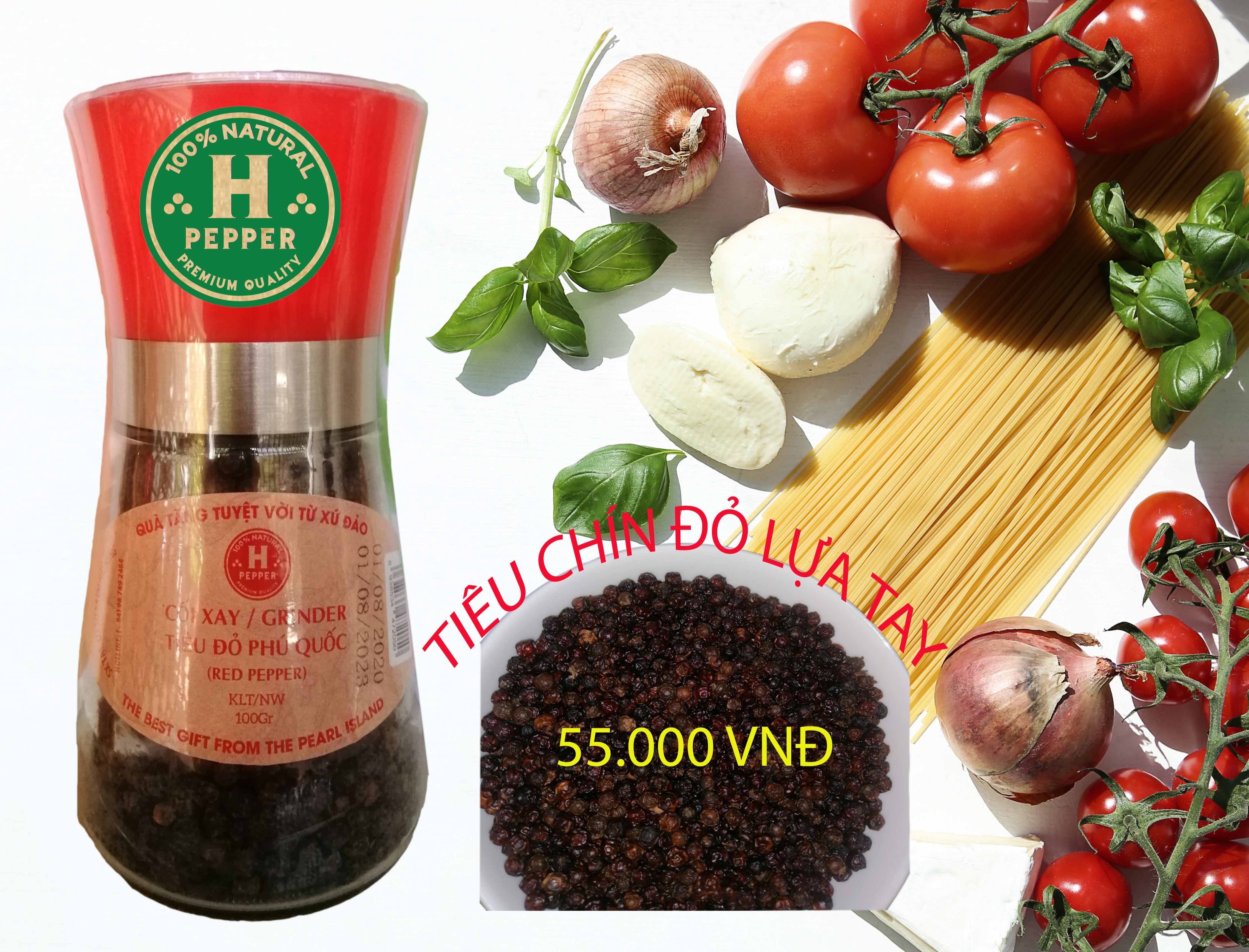 Cối xay tiêu đỏ Phú Quốc hũ 100g