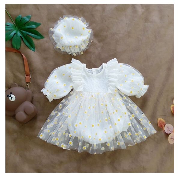 Set 3 chi tiết body hoa cúc cho bé