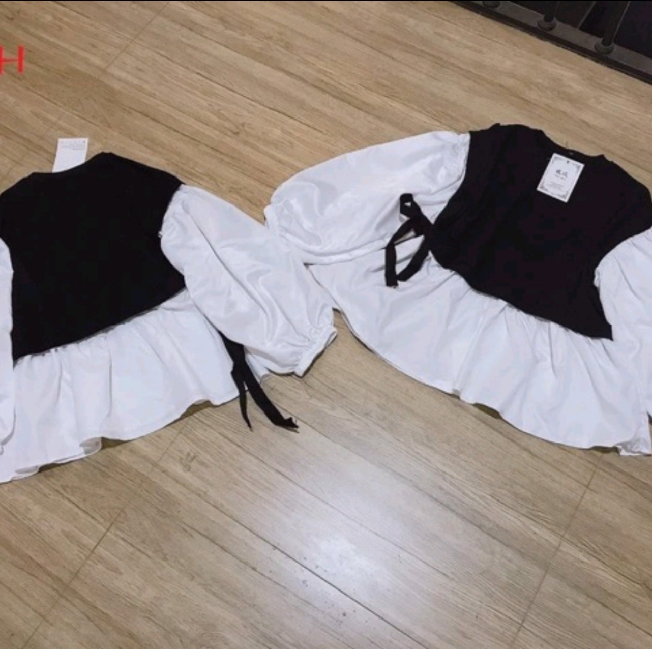 Áo  Phối Vạt Sơ Mi Nơ Eo . Dáng BABY Doll siêu hottrend