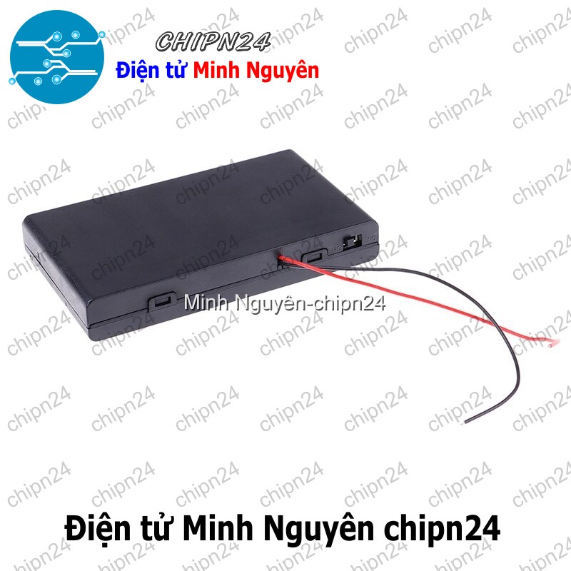 [1 cái] (C7) Hộp Đế pin 8 viên AA (có nắp, có công tắc) - HH000599