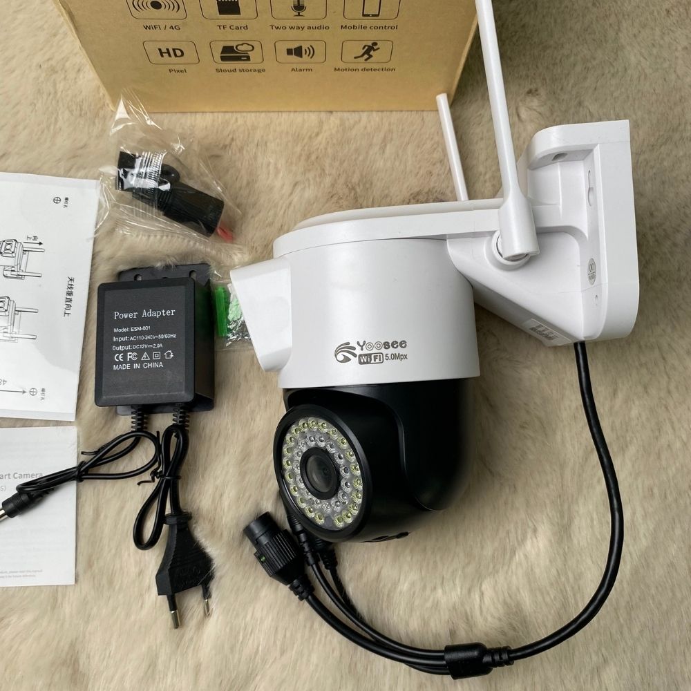 Yoosee model 2024 yoosee camera 5.0mpx 2 eyes mode q42d-wide angle-Super focus-two conversation-360 degree rotation anti-theft alarm function outdoor IP WiFi camera X9000