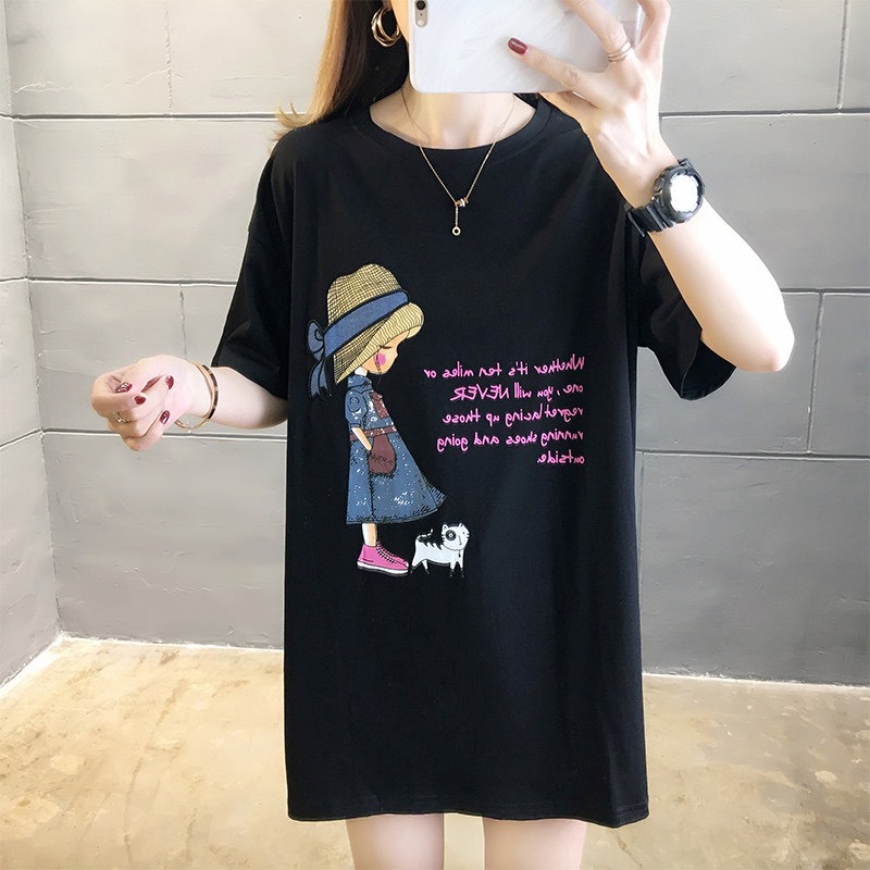 ÁO THUN ĐEN IN HÌNH CÔ GÁI NICE