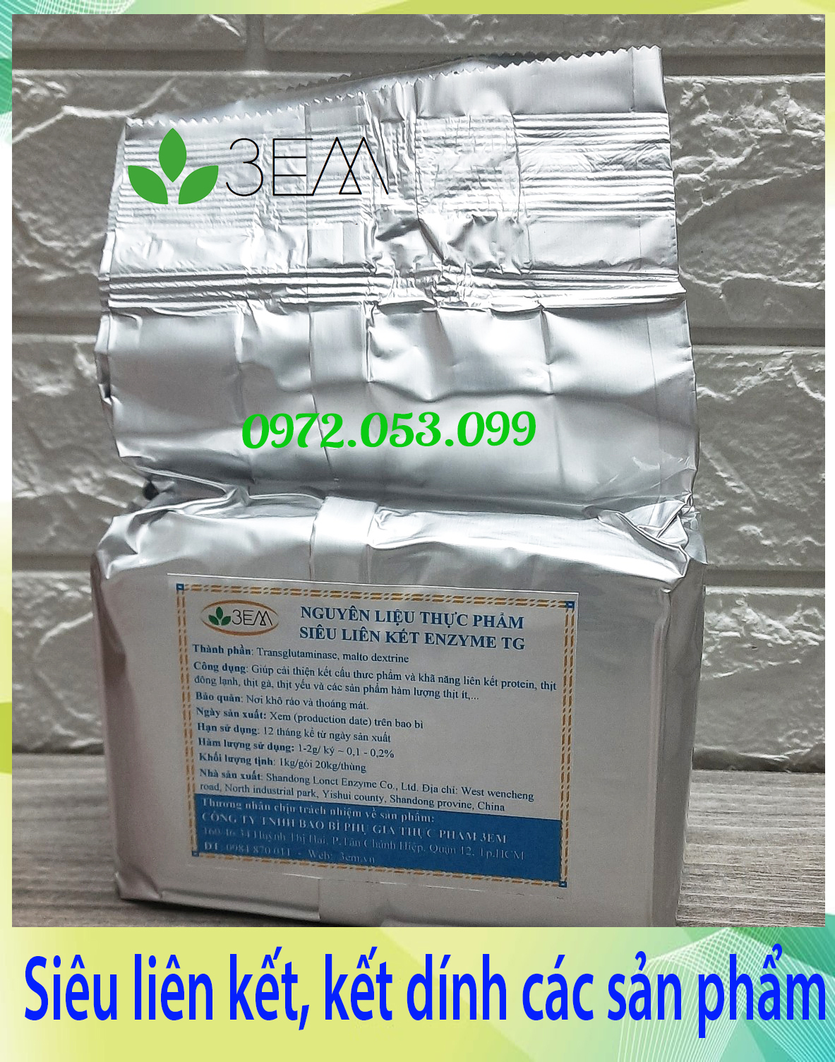 CHẤT HỖ TRỢ CHẾ BIẾN ENZYME TG/ Hỗ trợ tăng cường liên kết, tăng giòn dai cho chả lụa, chả cá,..
