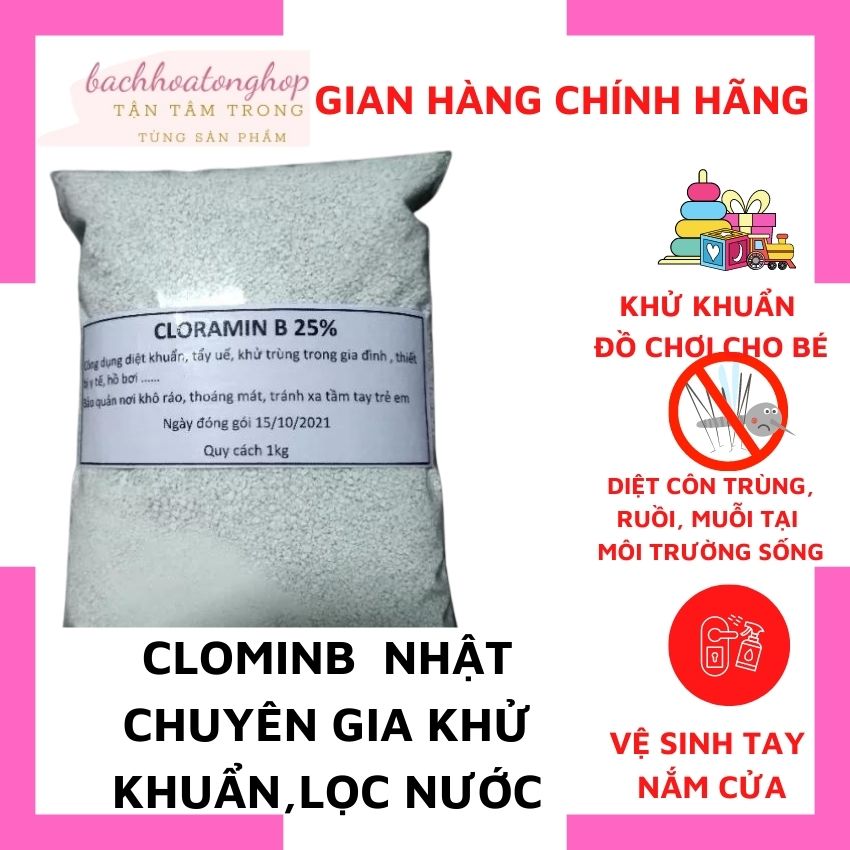 ( MIỄN SHIP) cloramin b - Siêu diệt khuẩn, diệt trùng,vệ sinh nhà cửa, vệ sinh bề mặt, Diệt công trùng, ruồi muỗi, khử khuẩn lọc nước, vệ sinh môi trường sống (xả 3 ngày)