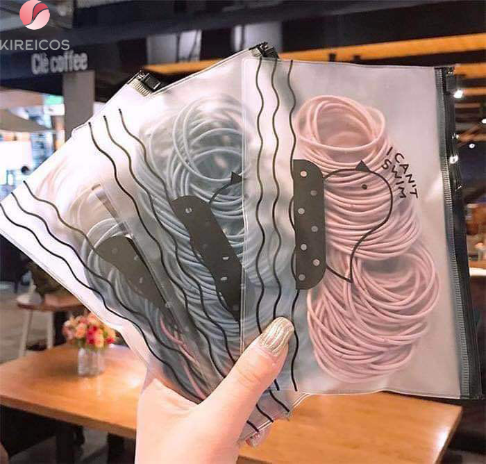 Túi 100 Sợi Dây Cột Tóc Trơn Loại To Mỏng