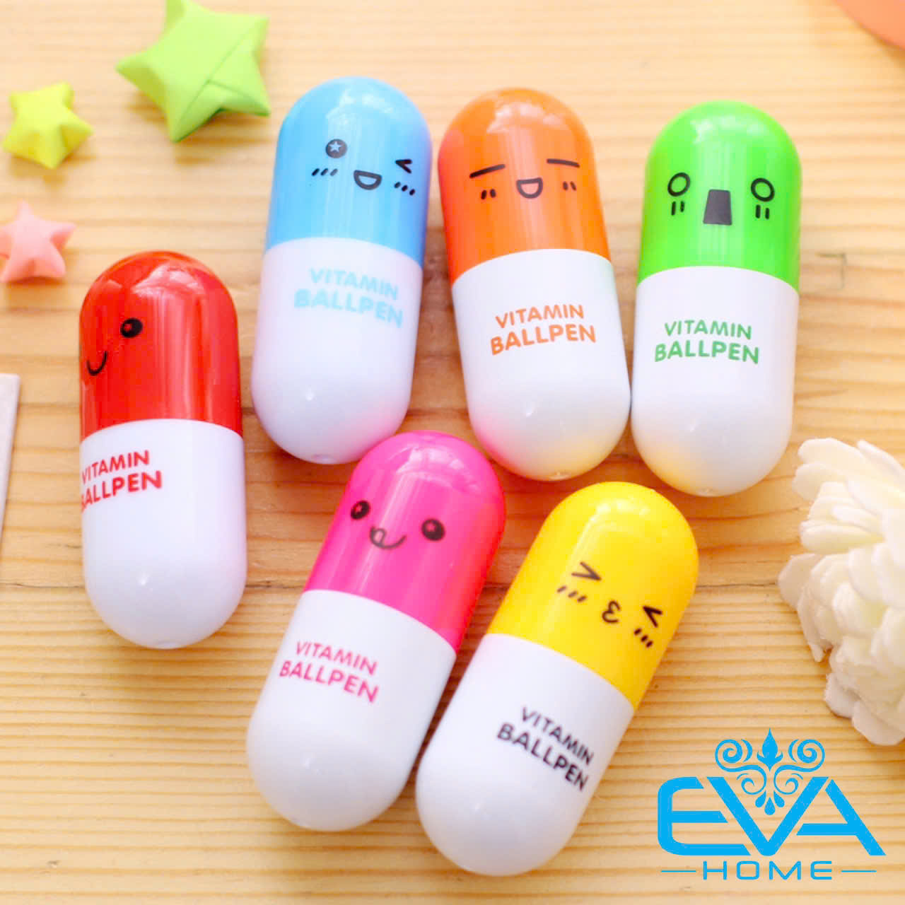 Bô 5 Bút Bi Vitamin Hoạ Tiết Icon Cute