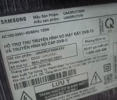 Bo mạch 43RU7200, UA43RU7200K