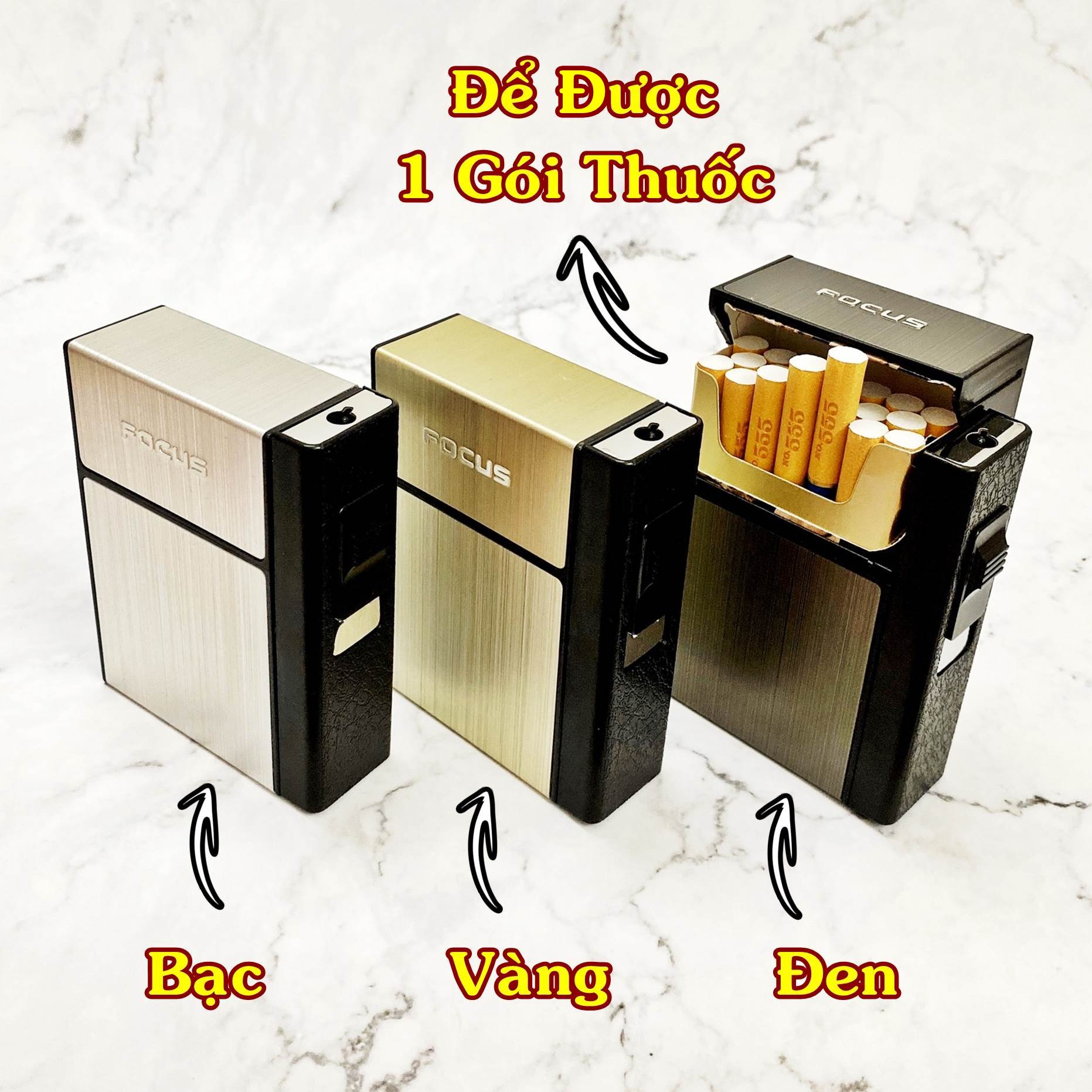 BẬT LỬA KHÈ - HỘP THUỐC FOCUS 2IN1 - CÓ THỂ THÁO RỜI (ĐỂ ĐƯỢC 1 GÓI THUỐC) - (XÀI GAS)
