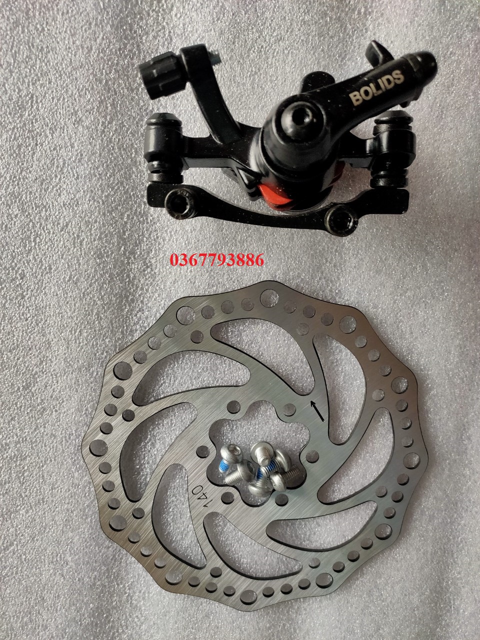Bộ phanh đĩa và củ phanh 140mm dành cho xe scooter, xe lăn điện bánh 10inch, 12inch