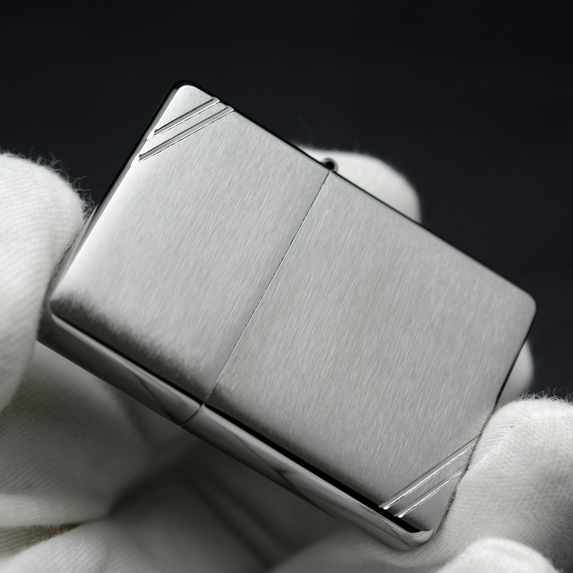 [HCM]Bật lửa Zippo Vintage Brushed Chrome  - Chính hãng USA có tem đỏ