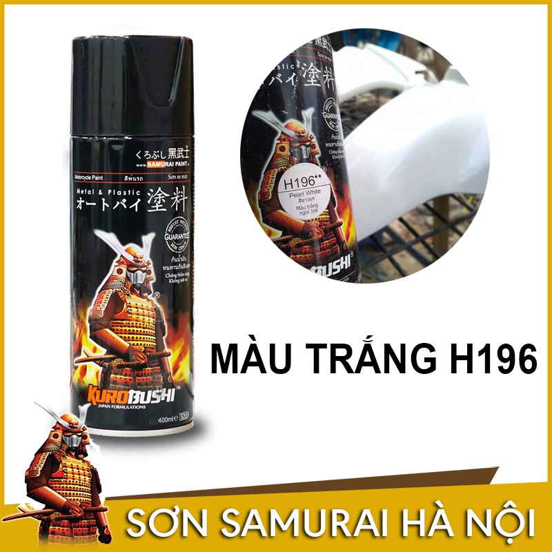 Sơn Samurai - Chai sơn màu trắng ngọc trai H196 Sơn Xịt Samurai