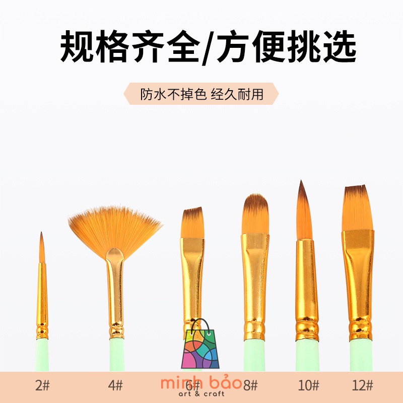 BỘ 6 CÂY CỌ VẼ PASTEL KEEP SMILLING A6332