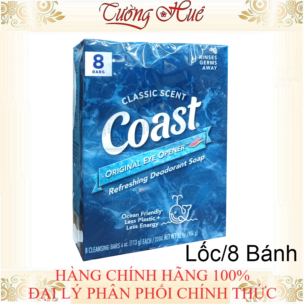 Lốc 8 bánh xà bông Coast 113g