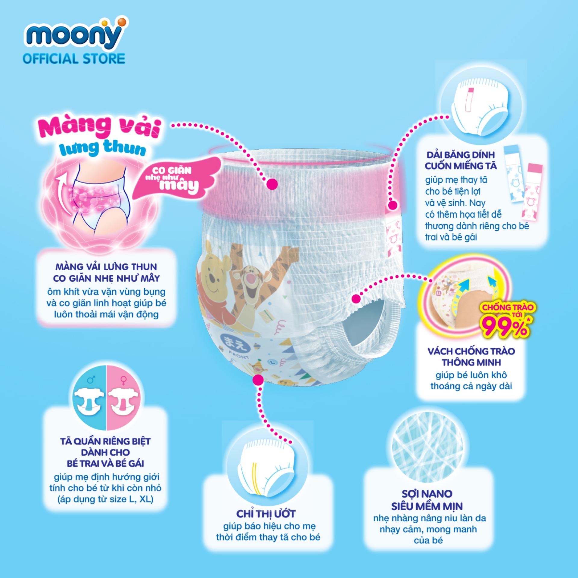 Combo 2 Gói Tã Quần Moony XL38 (12-20KG)