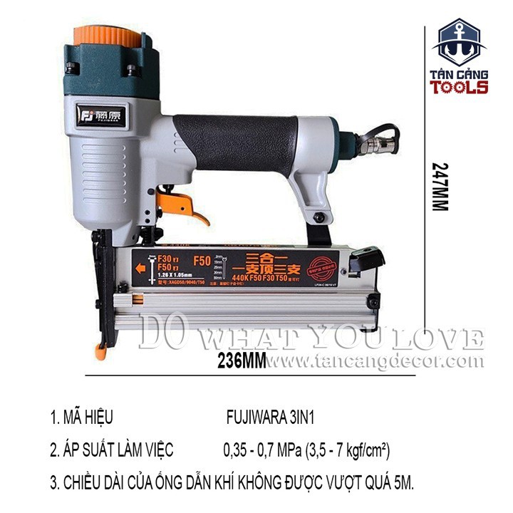 Máy Bắn Đinh Dùng Hơi Fujiwara AF50 ( Nhiều Tính Năng )