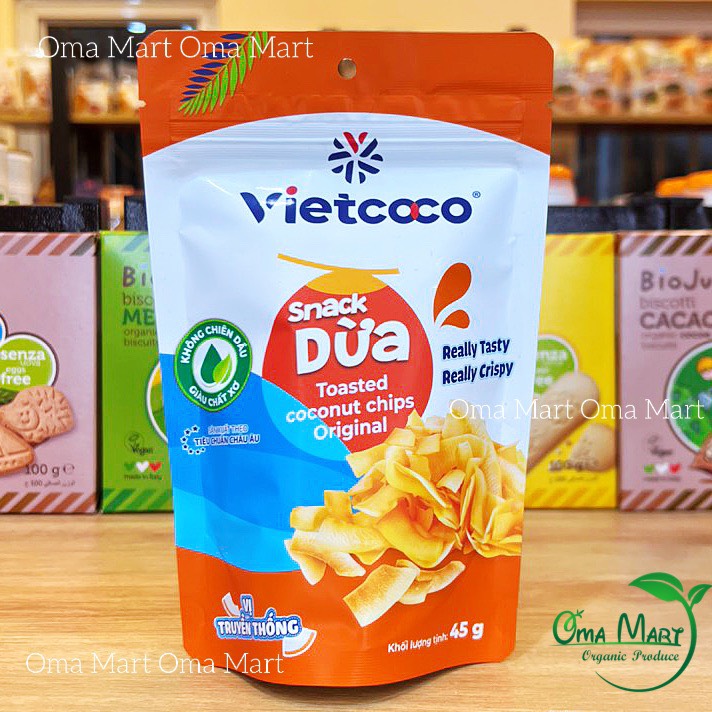 Snack dừa sấy giòn Vietcoco 45g