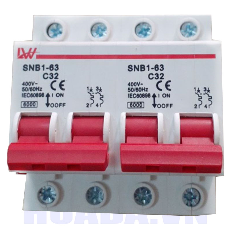 Aptomat đảo chiều 2 pha 32A - Aptomat đảo chiều 2 pha 63A