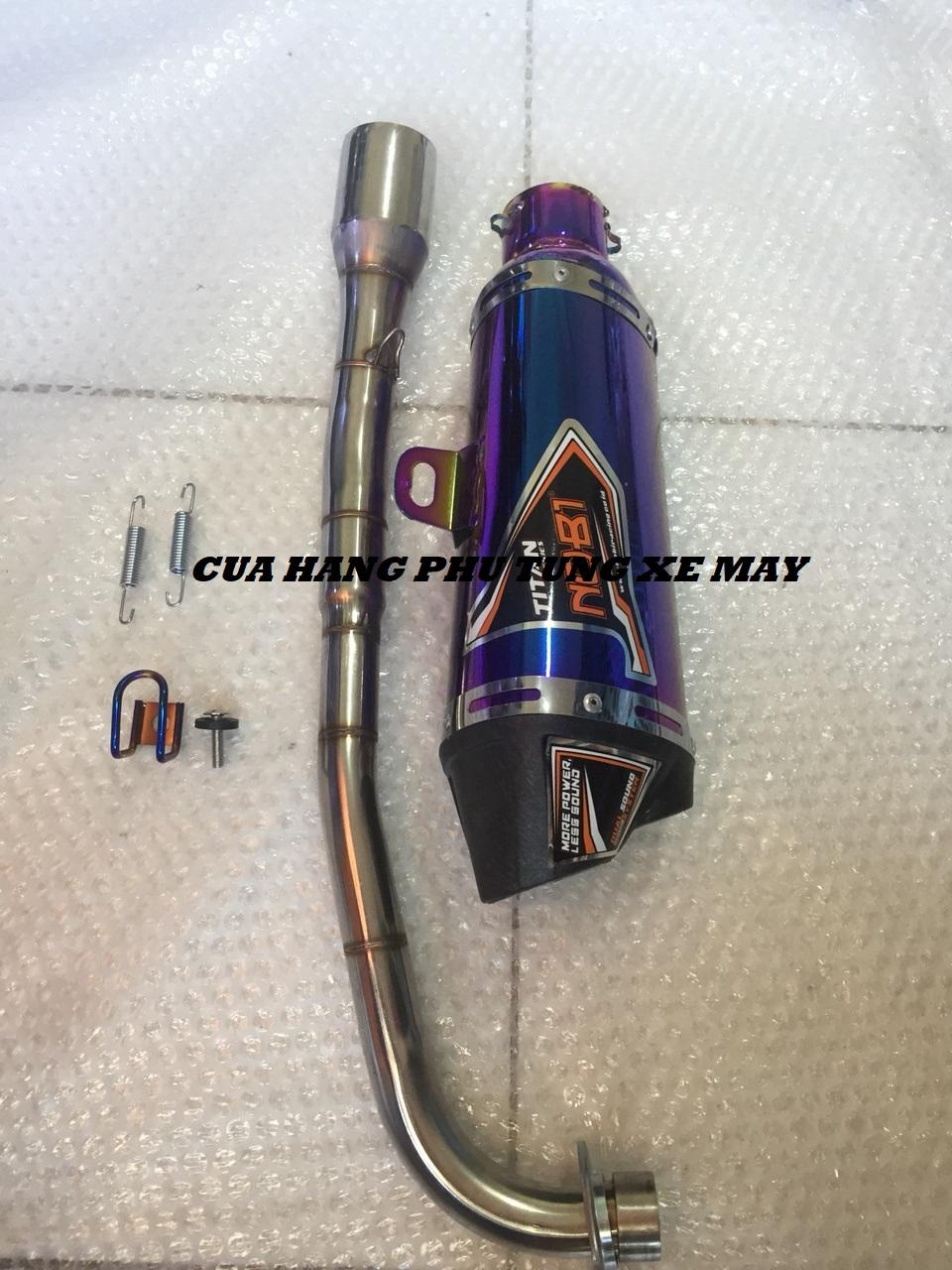 Pô Nobi 2 nòng gắn xe Wave, Dream, Sirius, Cub ( cổ inox )