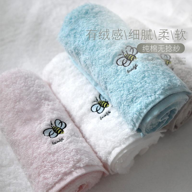 Mịn Hàng Xuất Khẩu Nhật Bản Đáng Yêu Hoạt Hình Nghề Thêu 100% Cotton Khăn Mặt Rửa Mặt Khăn Mặt Mềm Mại Hút Nước Không Rụng Lông Trung Niên Nữ Nhún Lai ALX