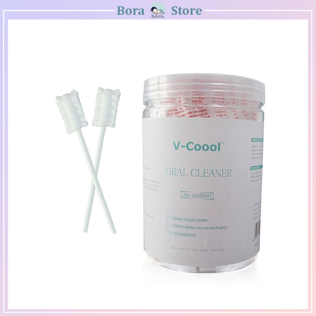 Que tưa lưỡi, rơ lưỡi V-coool, hộp 30 que