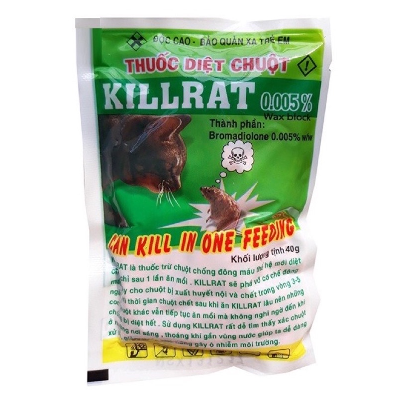 Thuốc diệt chuột KILLRAT 0.005% ( Hộp 2 gói)