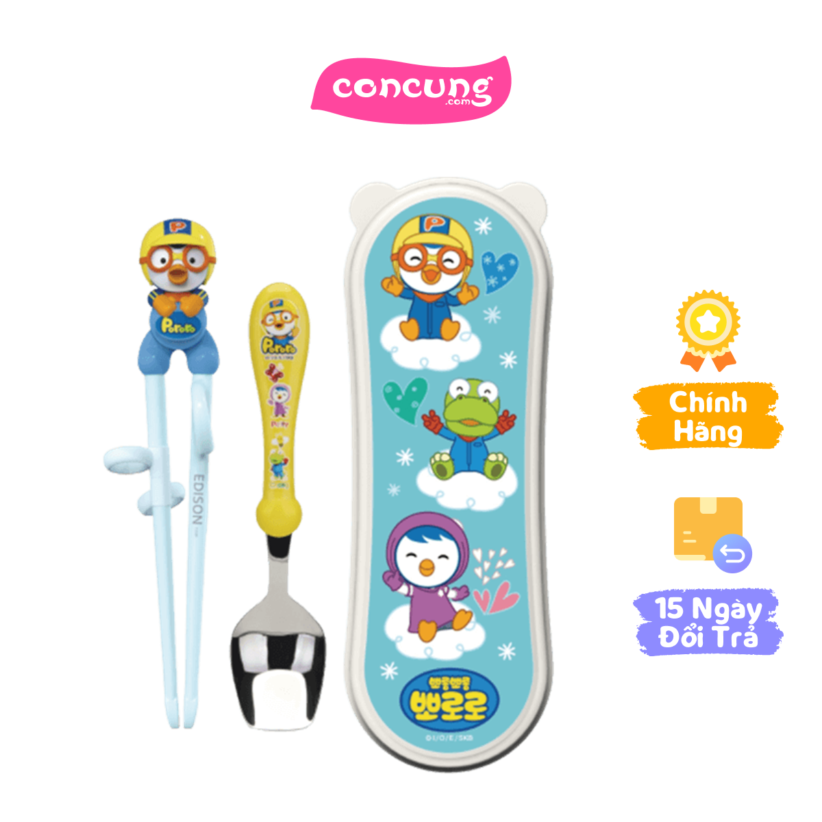 Bộ muỗng đũa tập ăn cho bé Edison