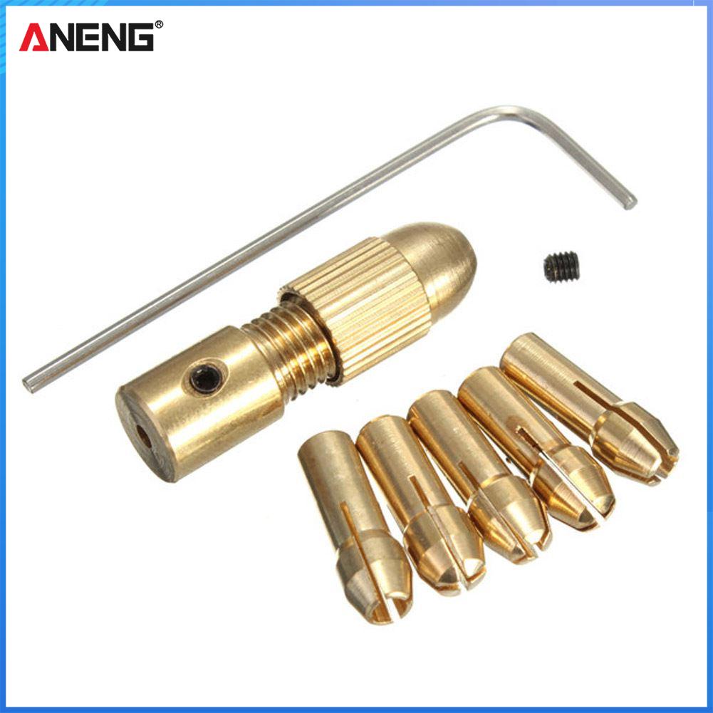 7pcs 0.5-3.0mm Mini Drill Collet Set Micro Twist Chuck Adapter w/Hex Wrench