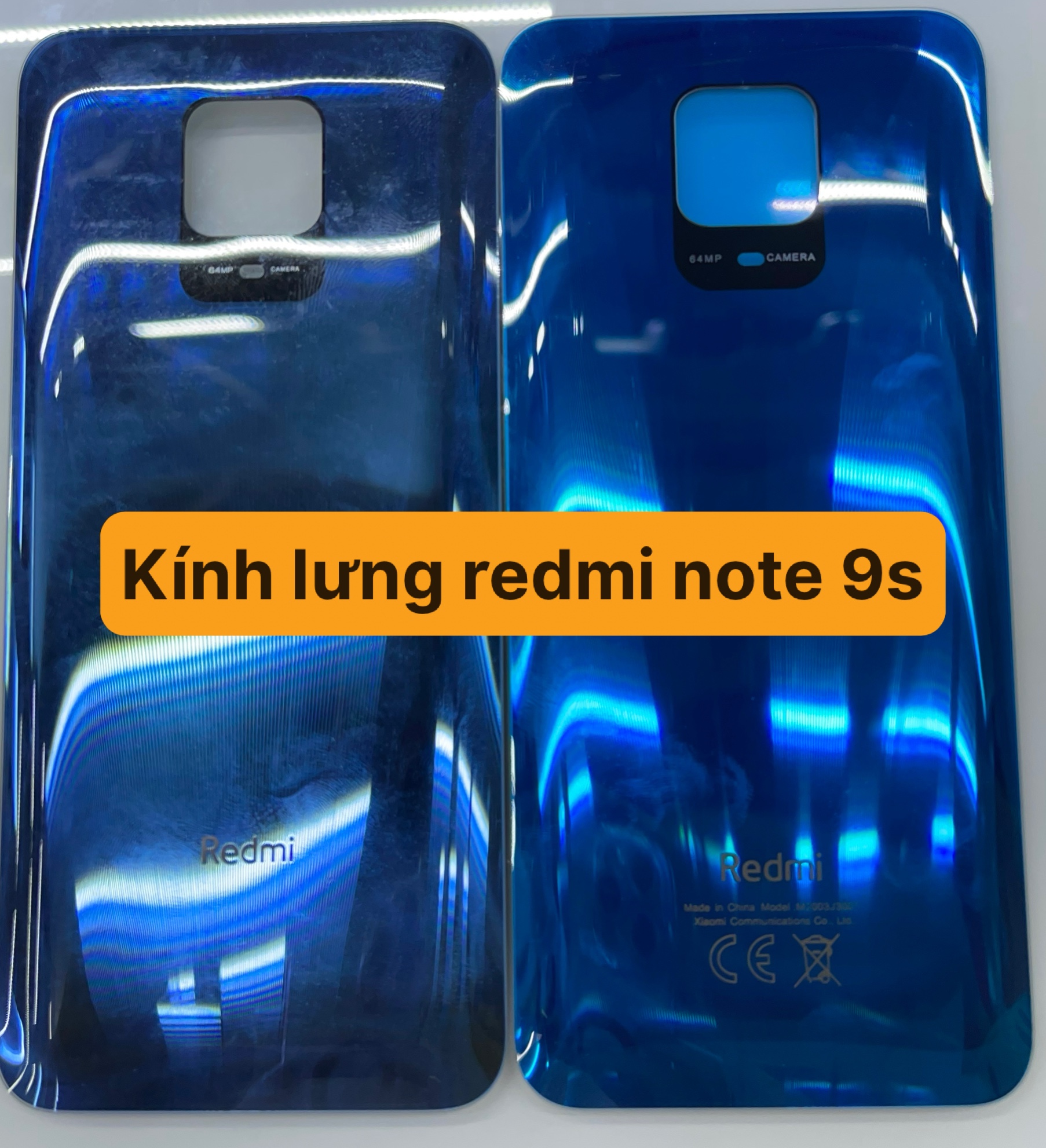 Nắp lưng, kính lưng redmi note 9s có keo dán sẵn zin