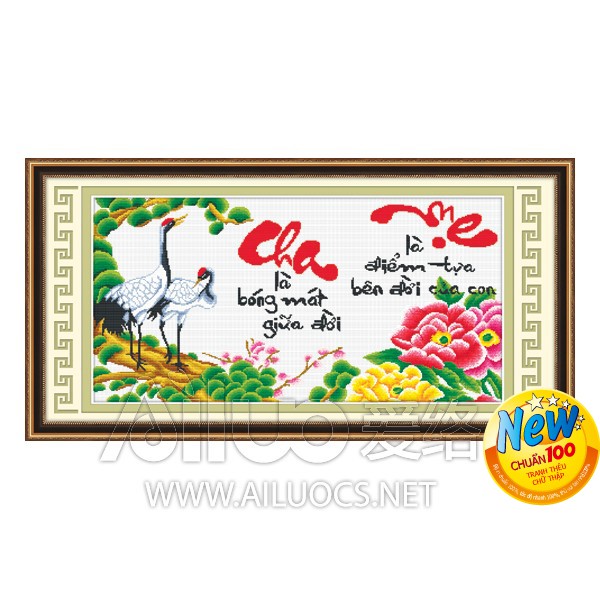 Tranh thêu cha mẹ ms 51401