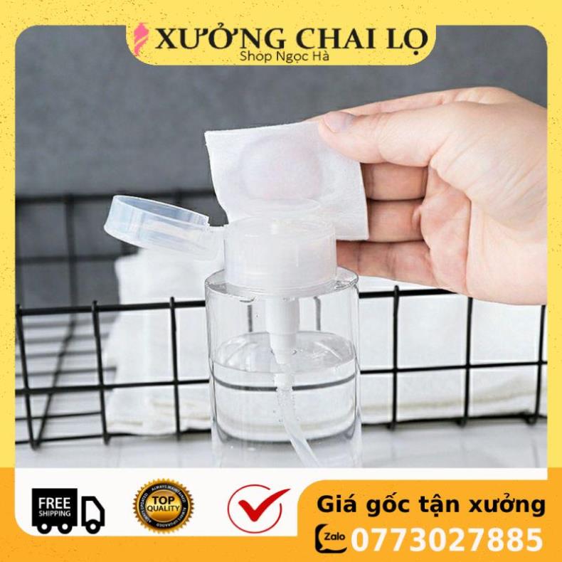 Chai Nhựa Pet Chiết Mỹ Phẩm Toner Có Nút Nhấn Tiện Lợi - Lọ Chiết Nước Tẩy Trang