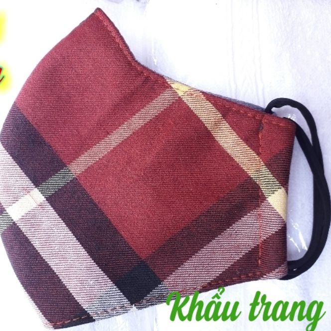 [HCM]Khẩu trang vải CARO đỏ