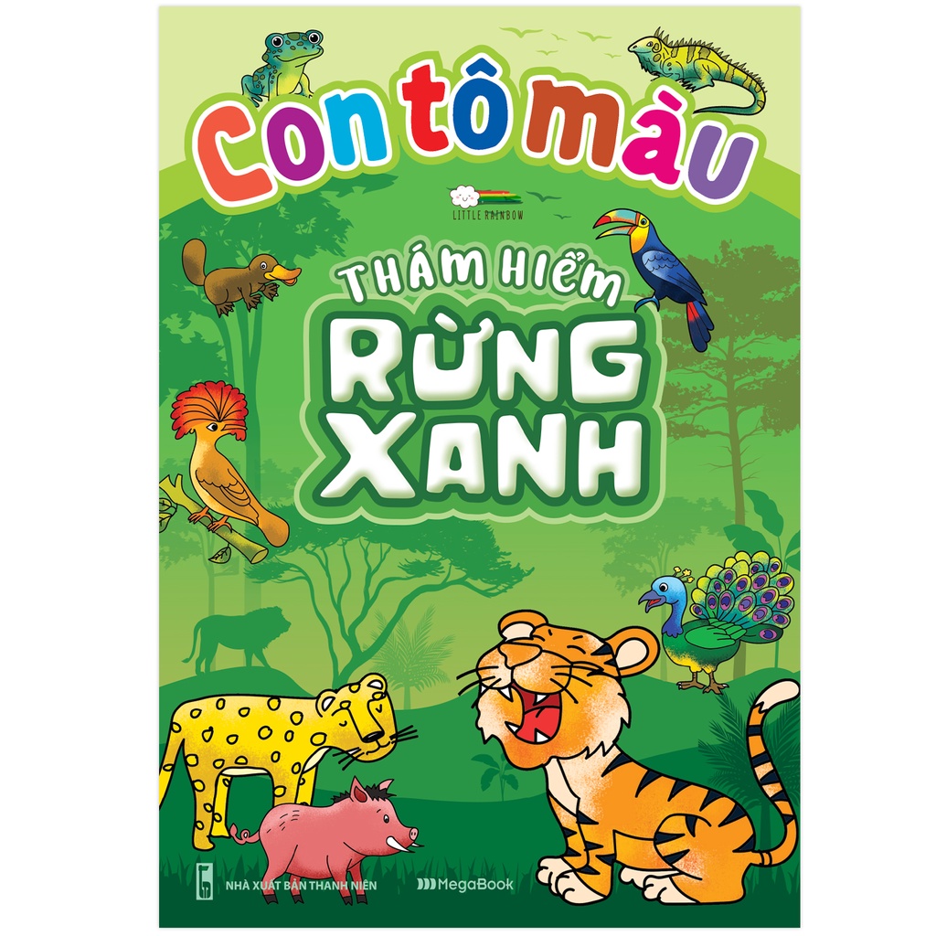 Sách con tô màu thám hiểm rừng xanh - megabook