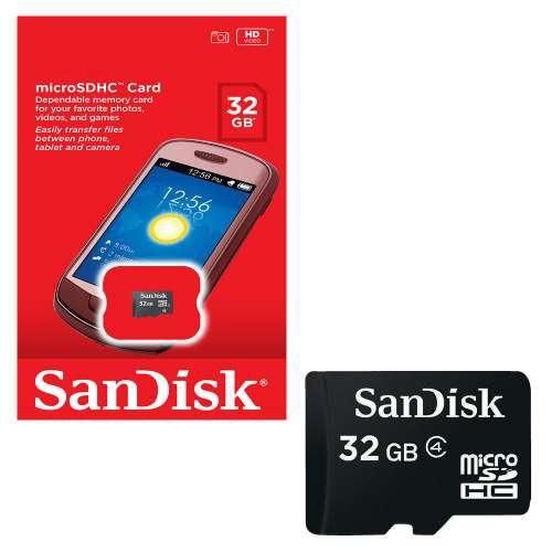 Thẻ nhớ MicroSDHC Sandisk 32GB Class 4 + Tặng 01 adapter microSD - Nhat Tin Authorised Store