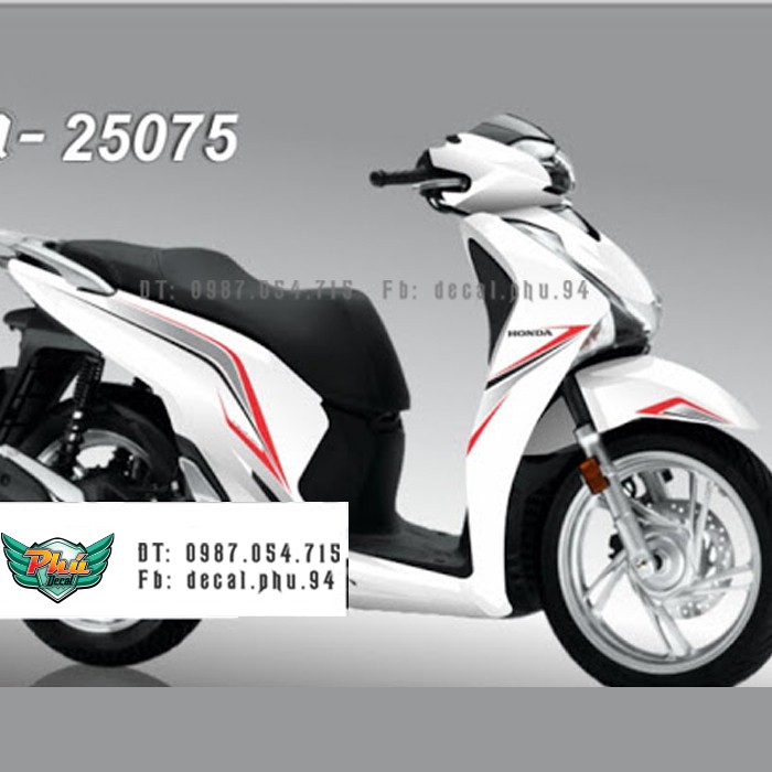 Tem rời Sh 2017-2019 chỉ xe trắng 2 - mẫu mã đa dạng - chi tiết sắc nét - nhận làm Tem rời theo yêu cầu