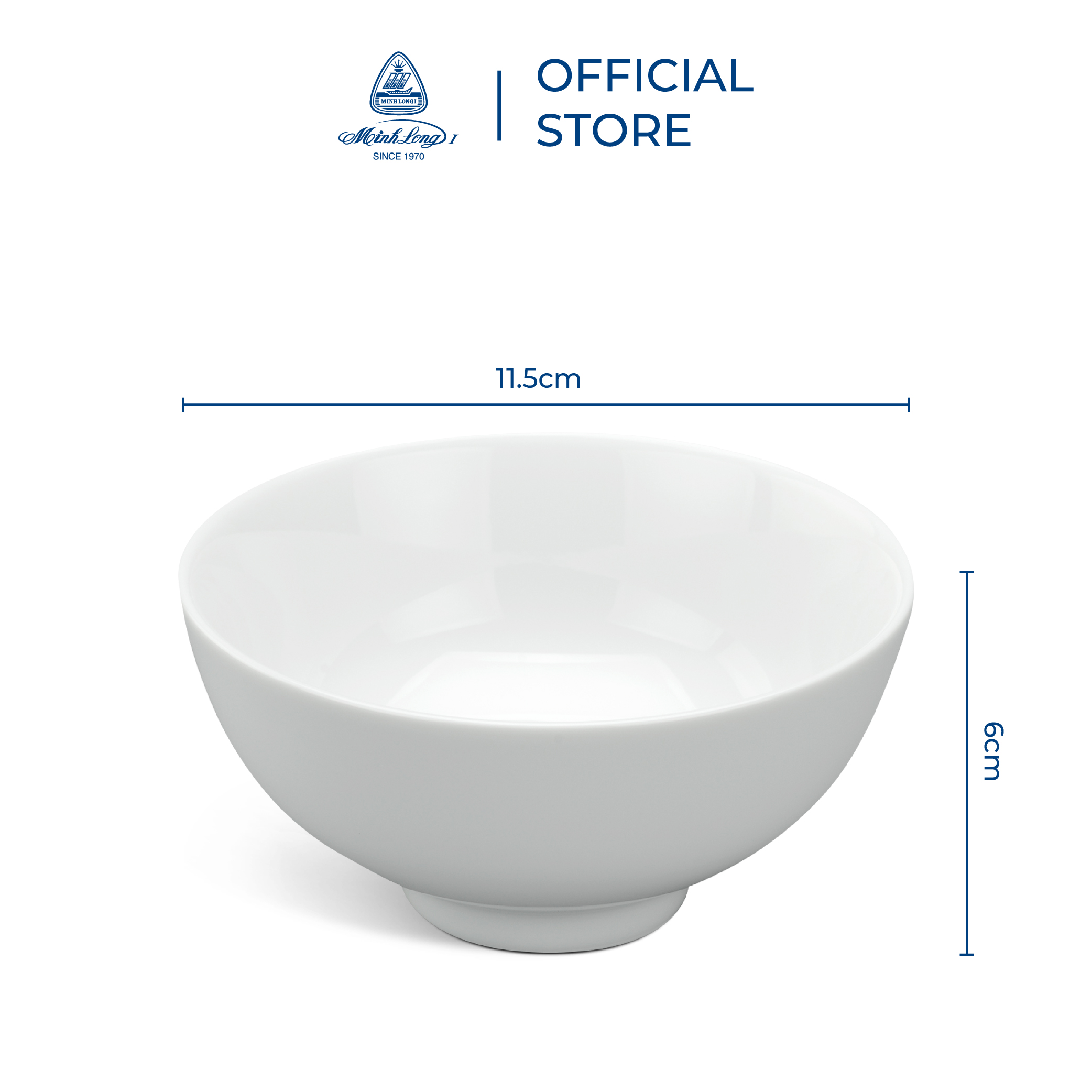 Tô, Chén Sứ Cao Cấp Minh Long - Jasmine - Trắng