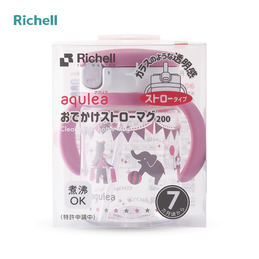 BÌNH ỐNG HÚT AQ RICHELL 200ML HỒNG CIRCUS