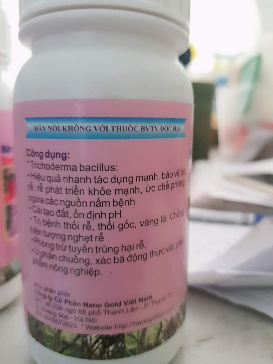 Dung dịch Nấm đối kháng Trichoderma Bacillus NANO GOLD chai 250ml