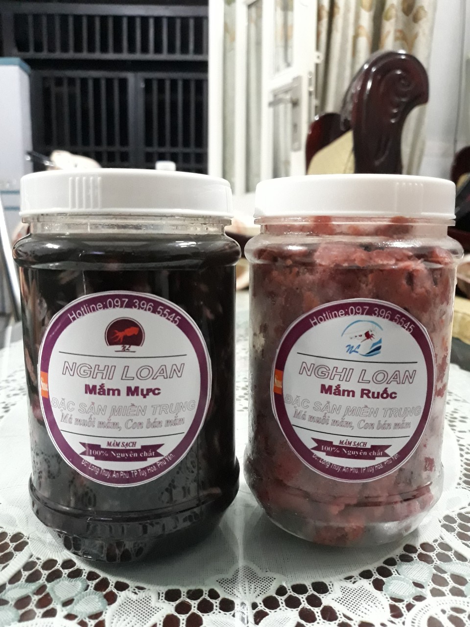 Combo 2 Lọ ( Mắm Mực Sữa 500gr + Mắm Ruốc Tươi 500gr ) thơm ngon nhà làm