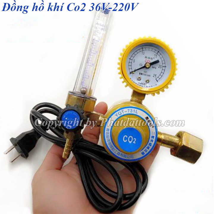 Đồng hồ sấy khí Co2 cho máy hàn MIG/MAG 36V