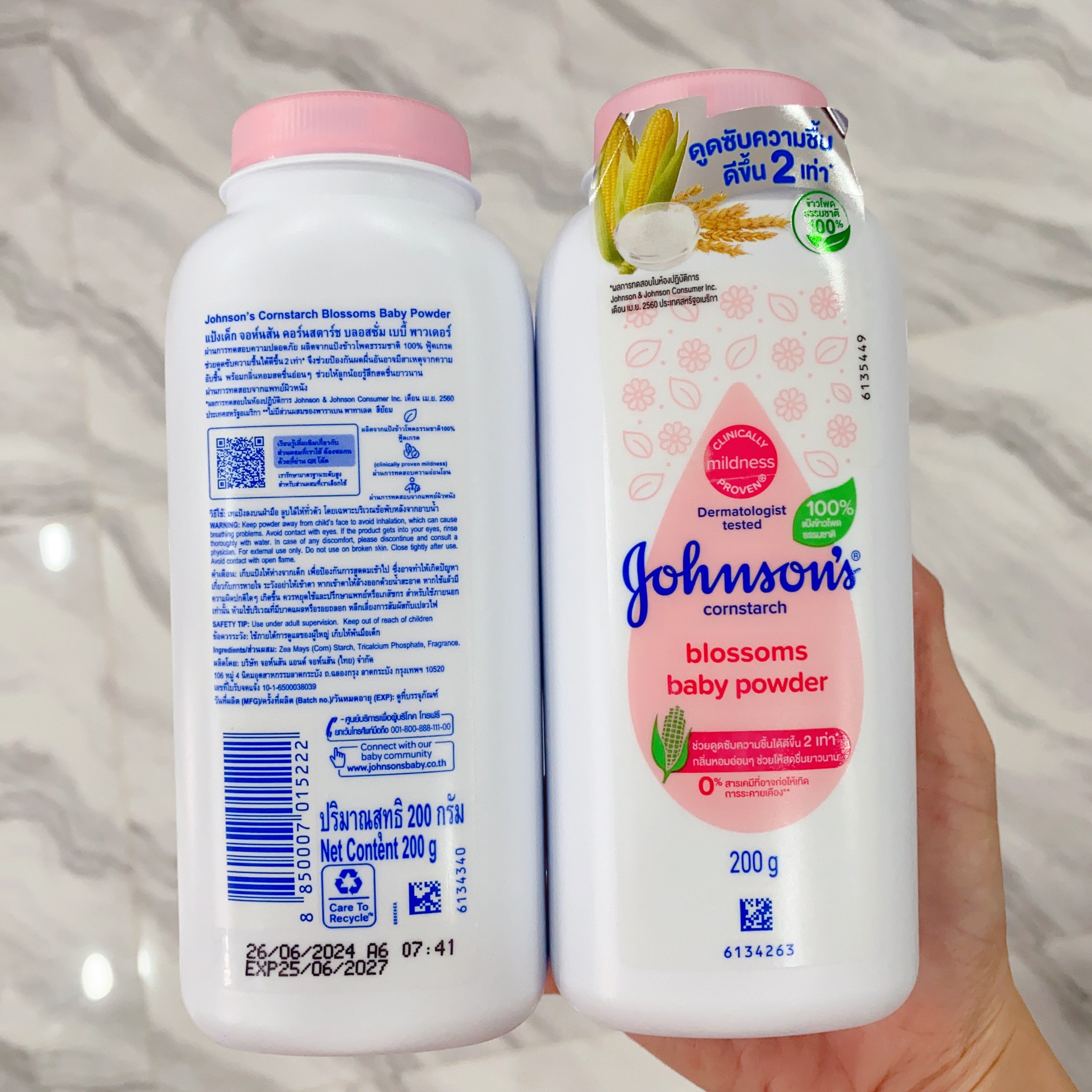 PHẤN RÔM hồng JOHNSON'S BABY cho bé 100g