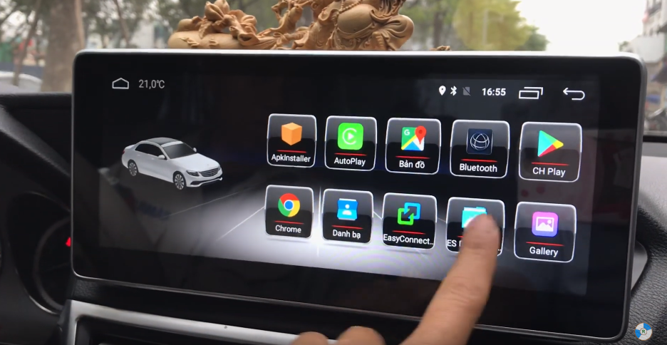 Cường lực màn độ androi 10.25inh lắp trên mercedes