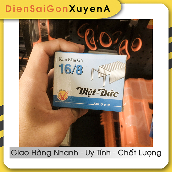 Kim đinh bấm gỗ, kim bấm gỗ 16-8 hộp 5000 đinh kim bằng thép cứng 8mm