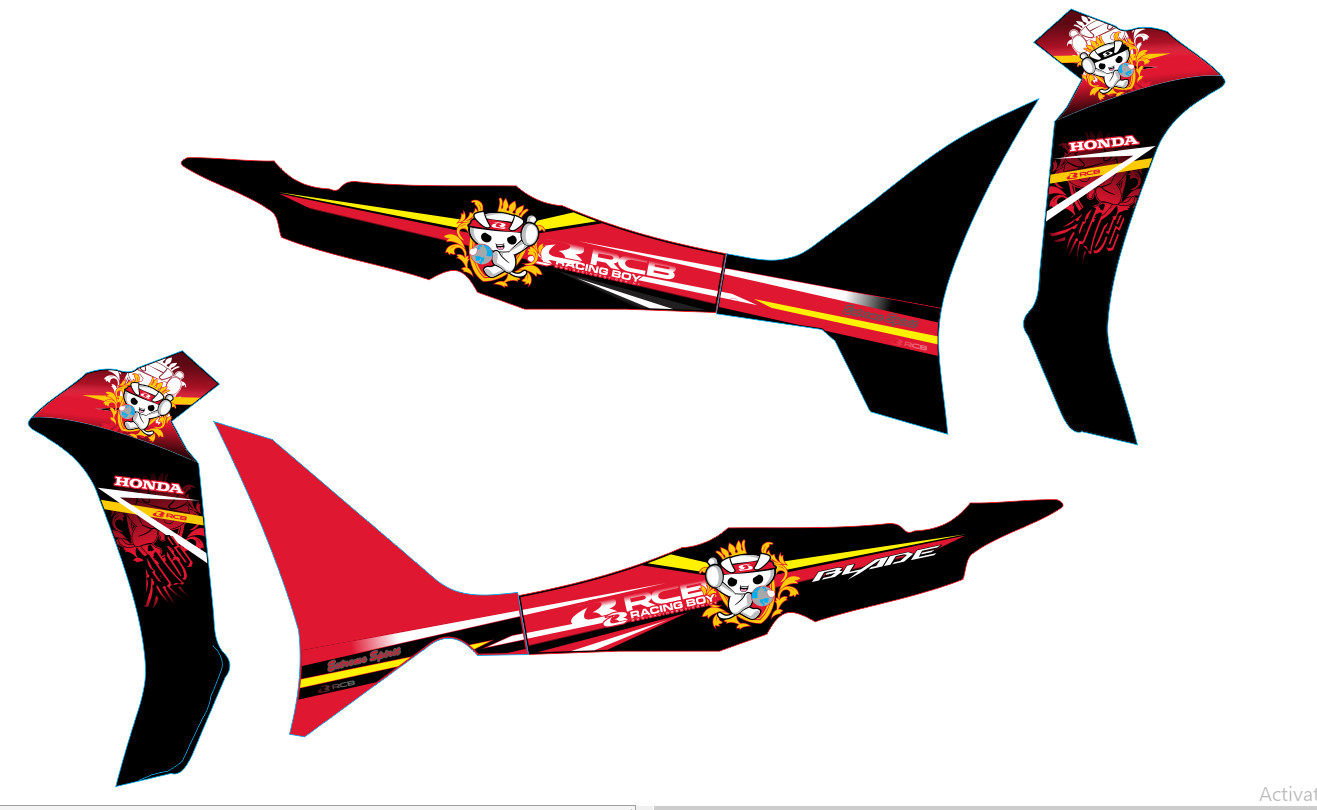 [HCM]Tem xe honda blade racingboy đỏ đen