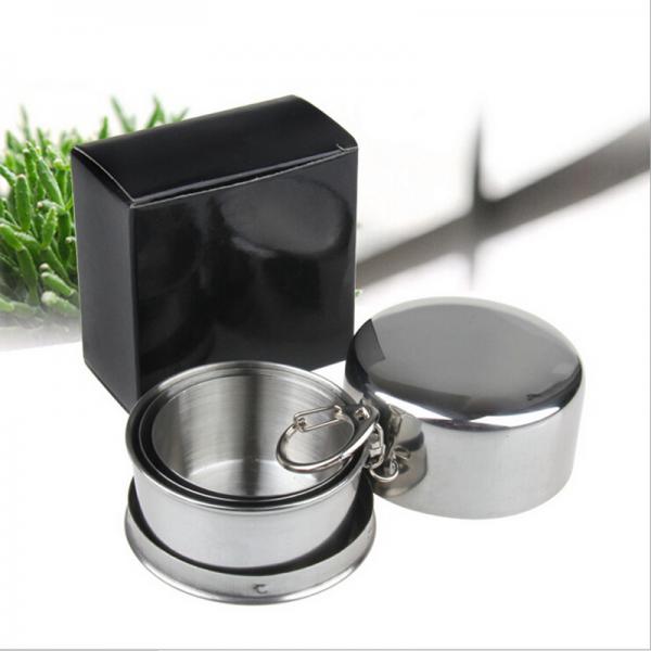 Cốc inox cá nhân gấp gọn dung tích 140ml, cốc uống nước du lịch gấp gọn tiện lợi