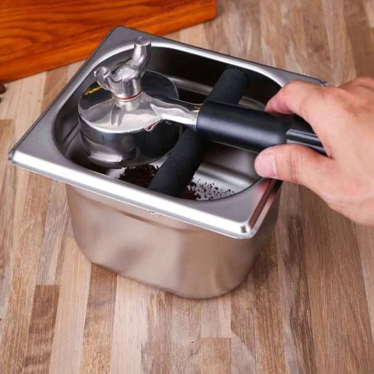 Đập bã cà phê inox