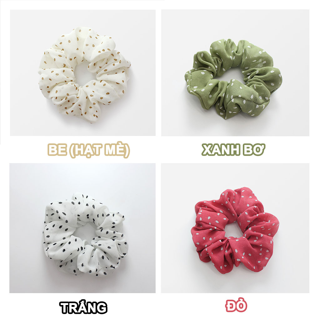 Cột tóc vải Scrunchies Hạt Mè dễ thương CT66