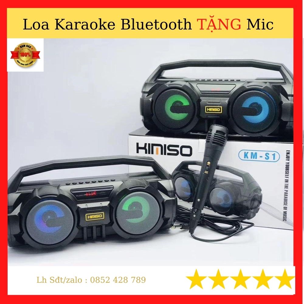 Loa bluetooth karaoke- Loa karaok TẶNG mic Hàng Chính Hãng Bảo Hành 12 Tháng