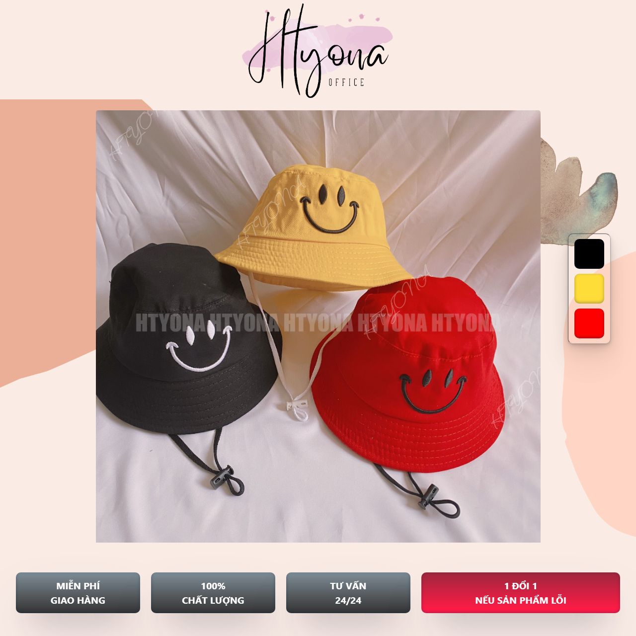 Mũ Trẻ Em / Nón Bucket Mặt Cười 2 -5 Tuổi
