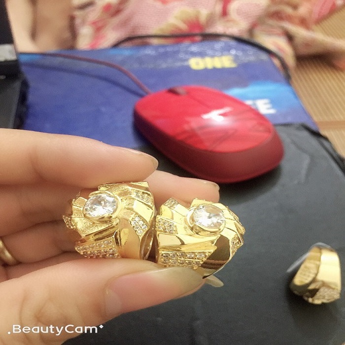 Nhẫn nam đính đá mạ 18k đẳng cấp