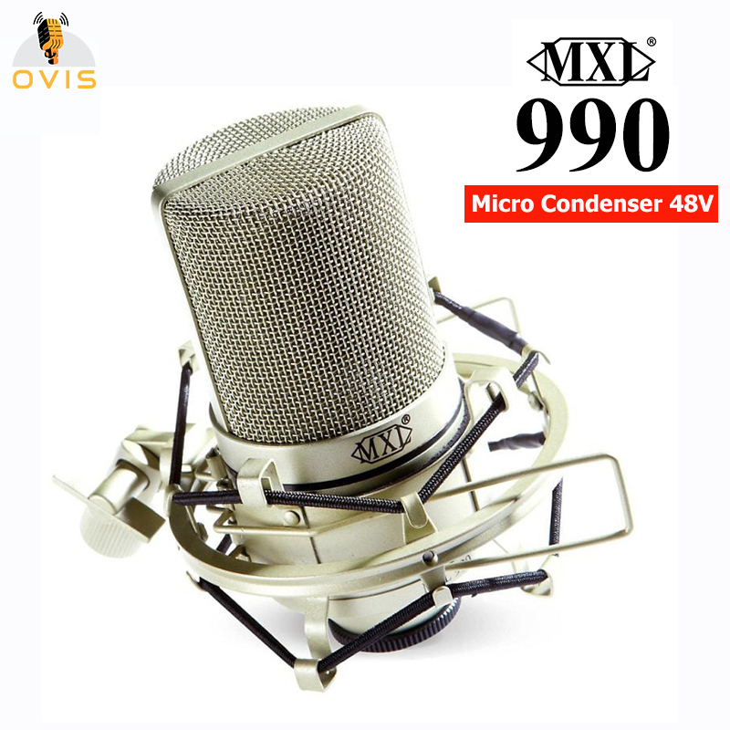 Micro condenser 48v cho phòng thu chuyên nghiệp, karaoke trực tuyến, broadcast | mxl 990